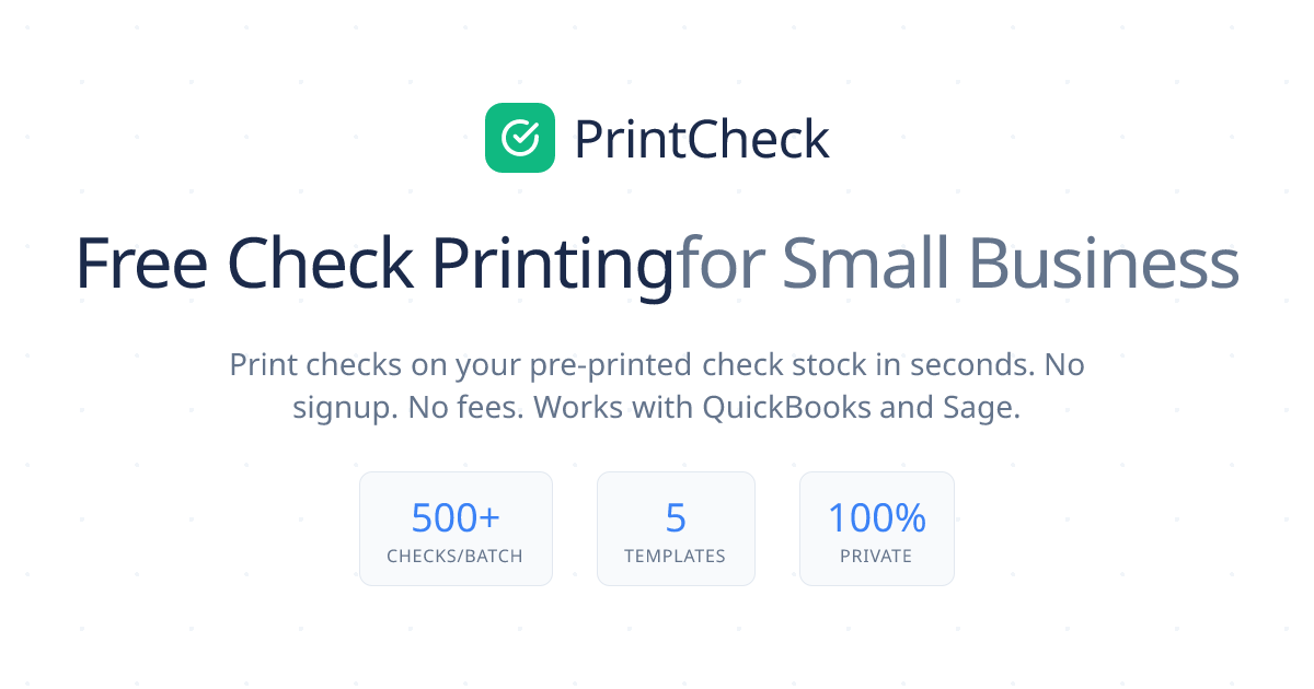 Print Checks | PrintCheck | PrintCheck
